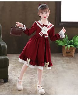 2026 Summer Lolita Child Costume Clothes Girls Casual Midi Dress Children Dresses For Teens Party Princess Sundress 5-14 Years