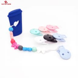 Sutoyuen 100pcs Plastic Round Baby Pacifier Clips For DIY Dummy Chain Holder Teething Toy Accessories Making
