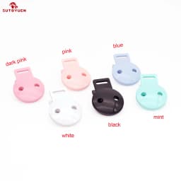 Sutoyuen 100pcs Plastic Round Baby Pacifier Clips For DIY Dummy Chain Holder Teething Toy Accessories Making