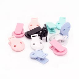 Sutoyuen 100pcs Plastic Round Baby Pacifier Clips For DIY Dummy Chain Holder Teething Toy Accessories Making