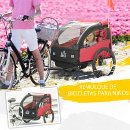 Homcom Bicycle Trailer for Children +18 Months with 2 Seats 140X88X90 cm