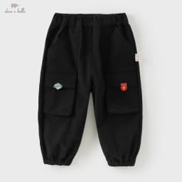Dave Bella Children's Autumn Spring Cargo Pants Boys Gilrs Elastic Waist Casual Sports Jogger Pants Quick-dry Trousers DB3252905