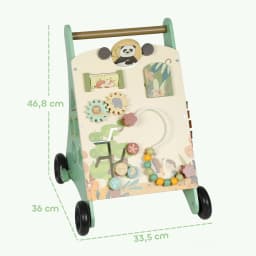 Aiyaplay Wooden Baby Walker Speed Control Xylophone Gears Maze Beads Montessori Activity Center Green