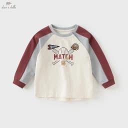Dave Bella Boys Long Sleeve T-Shirt Kids Printed Autumn Spring T-shirt Tops Children Cotton Casual OUtdoor Clothes DB3252467