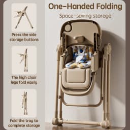 PANGDUBE 2-in-1 Baby High Chair Rocker Convertible Feeding Seat with Wheels Dual Trays Cushion Foldable for 6 Months-3 Years