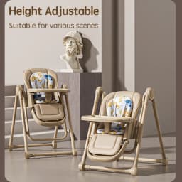 PANGDUBE 2-in-1 Baby High Chair Rocker Convertible Feeding Seat with Wheels Dual Trays Cushion Foldable for 6 Months-3 Years