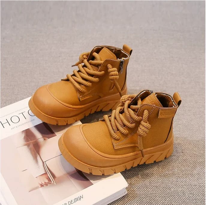 Handsome Western Cowboys Riding Boots for Children Platform Shoes British Style Boys Girls Outdoor Fashionable Short Boot