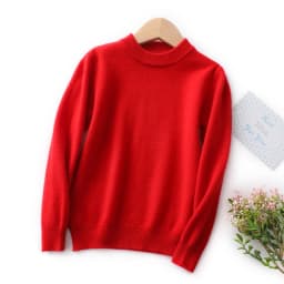 Children's 100% Merino Wool Pullover Sweater Autumn Winter Boys Girls O-neck Soild Basic Long Sleeve Cashmere Sweater Thick Warm