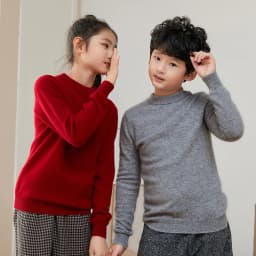Children's 100% Merino Wool Pullover Sweater Autumn Winter Boys Girls O-neck Soild Basic Long Sleeve Cashmere Sweater Thick Warm