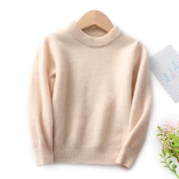 Children's 100% Merino Wool Pullover Sweater Autumn Winter Boys Girls O-neck Soild Basic Long Sleeve Cashmere Sweater Thick Warm