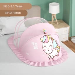 Summer Mosquito Net Baby Canopy Bed Net Stand Infant Cot Dome Mosquito Netting Hanging Bed Curtain Support Foldable Crib Tent