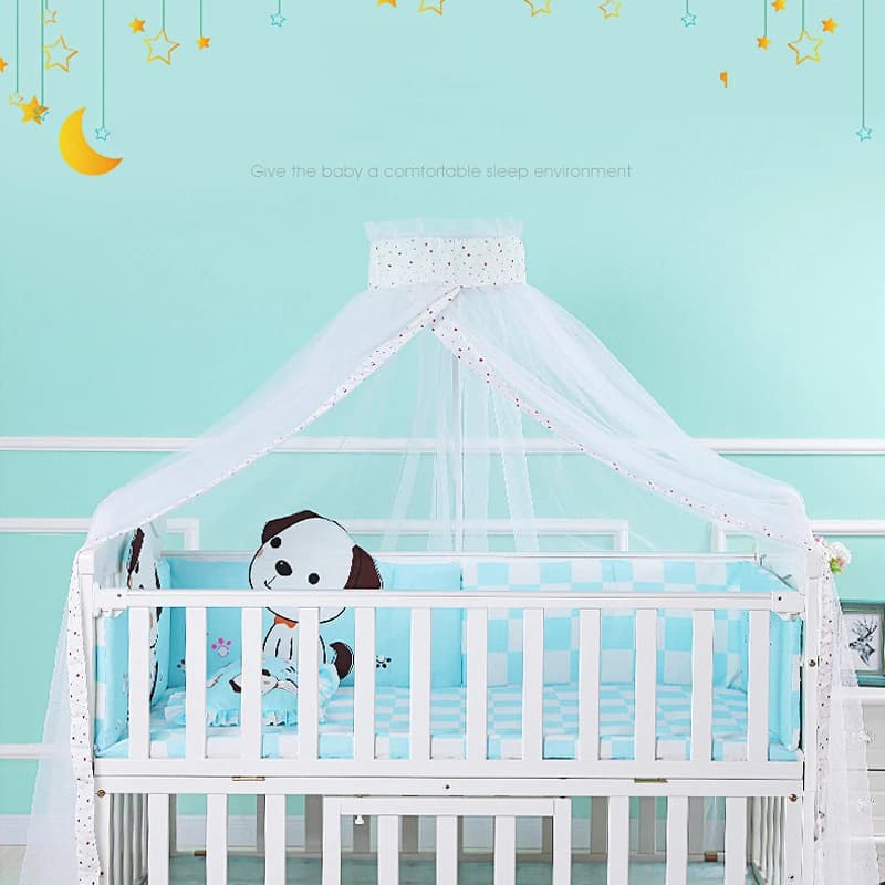 Summer Mosquito Net Baby Canopy Bed Net Stand Infant Cot Dome Mosquito Netting Hanging Bed Curtain Support Foldable Crib Tent