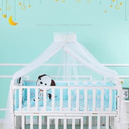 Summer Mosquito Net Baby Canopy Bed Net Stand Infant Cot Dome Mosquito Netting Hanging Bed Curtain Support Foldable Crib Tent