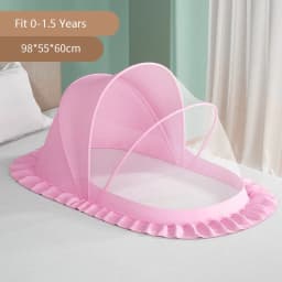 Summer Mosquito Net Baby Canopy Bed Net Stand Infant Cot Dome Mosquito Netting Hanging Bed Curtain Support Foldable Crib Tent