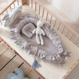 Newborn Bed for Breastfeeding Sleep Baby Cribs Portable Baby Nest 0-18 Months Detachable Anti-Rollover Bassinet with Cooling Mat