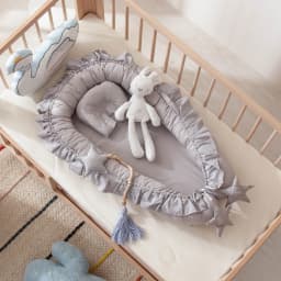 Newborn Bed for Breastfeeding Sleep Baby Cribs Portable Baby Nest 0-18 Months Detachable Anti-Rollover Bassinet with Cooling Mat
