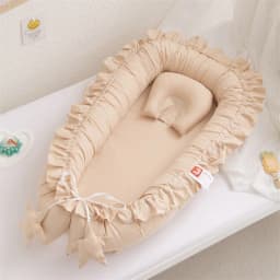 Newborn Bed for Breastfeeding Sleep Baby Cribs Portable Baby Nest 0-18 Months Detachable Anti-Rollover Bassinet with Cooling Mat