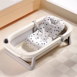 Temperature Sensitive Baby Shower Basin Foldable Portable Baby Bath Tub Reclining Siting Modes Home Use for Lnfants Bath Tub