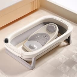 Temperature Sensitive Baby Shower Basin Foldable Portable Baby Bath Tub Reclining Siting Modes Home Use for Lnfants Bath Tub