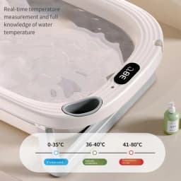 Temperature Sensitive Baby Shower Basin Foldable Portable Baby Bath Tub Reclining Siting Modes Home Use for Lnfants Bath Tub