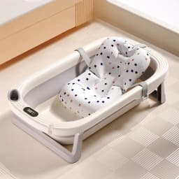 Temperature Sensitive Baby Shower Basin Foldable Portable Baby Bath Tub Reclining Siting Modes Home Use for Lnfants Bath Tub