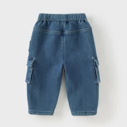Dave Bella Children's Cargo Jean Pants Winter Autumn Velvet Thicken Boys Cowboy Straight Pants Casual Warm Trousers DB4253806