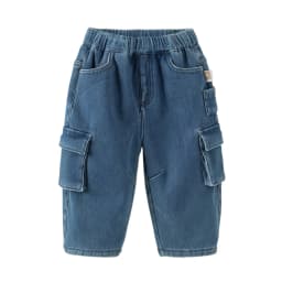 Dave Bella Children's Cargo Jean Pants Winter Autumn Velvet Thicken Boys Cowboy Straight Pants Casual Warm Trousers DB4253806