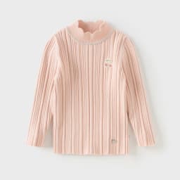 Dave Bella Girls' Autumn Winter Sweater Children's Half High Collar Pollover Kids Long Sleeve Bottom Shirt DB4253860