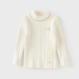 Dave Bella Girls' Autumn Winter Sweater Children's Half High Collar Pollover Kids Long Sleeve Bottom Shirt DB4253860