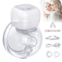 2pcs Electric Breast Pump Handsfree BPA Free 12 Levels & 3 Modes Upgrade Wearable Breastfeeding Pump with 19/24/27mm Flange