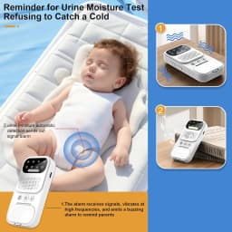 Bedwetting Alarm, for Boys Girls and Older Kids, Wireless Sensor, UV Mode/Night Light, Sound/Vibration Pee Alarm, White