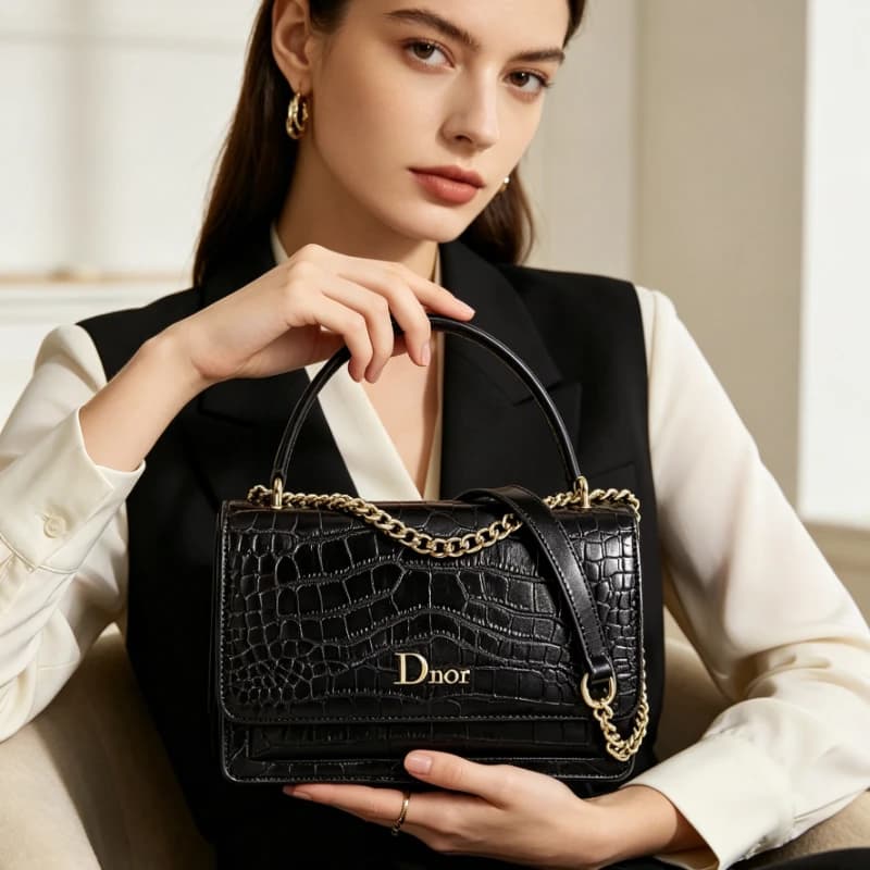 Original Retro Square Satchel Diaper Bag Stylish Commuter Crossbody Elegant Classic Designer Leather Handbag For Party