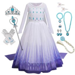 Disney Frozen Snow Queen Elsa Anna Girls Cosplay Mesh Princess Dress Kids Halloween Carnival Party Birthday Frock Ball Vestidos