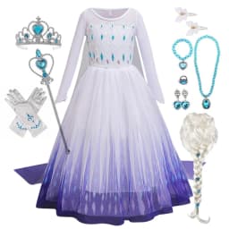 Disney Frozen Snow Queen Elsa Anna Girls Cosplay Mesh Princess Dress Kids Halloween Carnival Party Birthday Frock Ball Vestidos