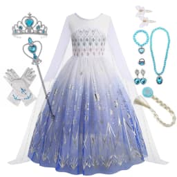 Disney Frozen Snow Queen Elsa Anna Girls Cosplay Mesh Princess Dress Kids Halloween Carnival Party Birthday Frock Ball Vestidos