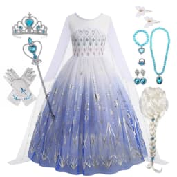 Disney Frozen Snow Queen Elsa Anna Girls Cosplay Mesh Princess Dress Kids Halloween Carnival Party Birthday Frock Ball Vestidos