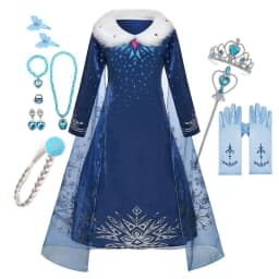 Disney Frozen Snow Queen Elsa Anna Girls Cosplay Mesh Princess Dress Kids Halloween Carnival Party Birthday Frock Ball Vestidos