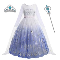 Disney Frozen Snow Queen Elsa Anna Girls Cosplay Mesh Princess Dress Kids Halloween Carnival Party Birthday Frock Ball Vestidos