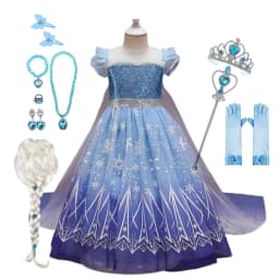 Disney Frozen Snow Queen Elsa Anna Girls Cosplay Mesh Princess Dress Kids Halloween Carnival Party Birthday Frock Ball Vestidos