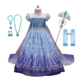 Disney Frozen Snow Queen Elsa Anna Girls Cosplay Mesh Princess Dress Kids Halloween Carnival Party Birthday Frock Ball Vestidos