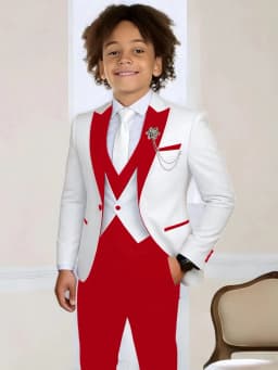 3-Pieces Boys Slim Fit Suits Piano Performance Wear Handsome Kids Suit Set Wedding Ring Bearer Outfit Plus Size Tuxedo 2-20T