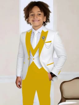 3-Pieces Boys Slim Fit Suits Piano Performance Wear Handsome Kids Suit Set Wedding Ring Bearer Outfit Plus Size Tuxedo 2-20T