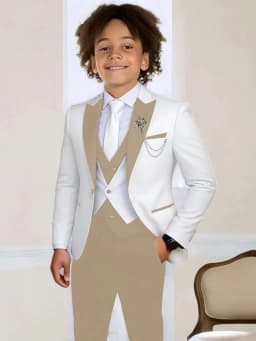 3-Pieces Boys Slim Fit Suits Piano Performance Wear Handsome Kids Suit Set Wedding Ring Bearer Outfit Plus Size Tuxedo 2-20T