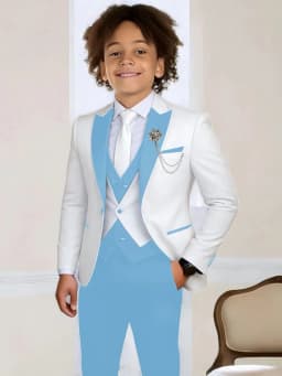 3-Pieces Boys Slim Fit Suits Piano Performance Wear Handsome Kids Suit Set Wedding Ring Bearer Outfit Plus Size Tuxedo 2-20T