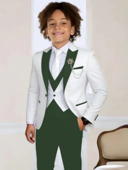 3-Pieces Boys Slim Fit Suits Piano Performance Wear Handsome Kids Suit Set Wedding Ring Bearer Outfit Plus Size Tuxedo 2-20T