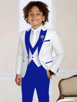 3-Pieces Boys Slim Fit Suits Piano Performance Wear Handsome Kids Suit Set Wedding Ring Bearer Outfit Plus Size Tuxedo 2-20T