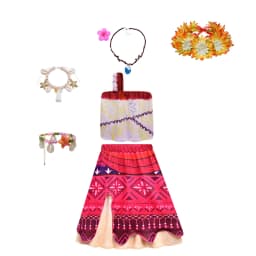 Muababy Moana Style Island Princess Dress for Girls Tropical Birthday Party Costume Kids Toddler Holiday Outfit 2-8Y Vestido