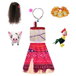 Muababy Moana Style Island Princess Dress for Girls Tropical Birthday Party Costume Kids Toddler Holiday Outfit 2-8Y Vestido