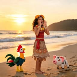 Muababy Moana Style Island Princess Dress for Girls Tropical Birthday Party Costume Kids Toddler Holiday Outfit 2-8Y Vestido