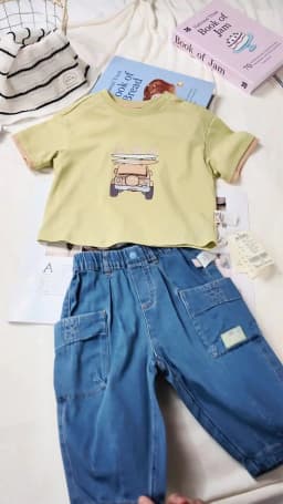 Dave Bella Boys 2PCS Suit Summer T-shirt Jeans Pants Sets Children Short-Sleeved T-shirt Trousers Two-Piece Set Casual DB2261195
